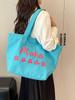 Bolsa de Lona Estilo Coreano Nova Grande Capacidade Ombro Único Bolsa Tote com Letras Ins Simples Casual Roupa de Trabalho Sacola de Compras Bolsa Feminina