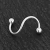 Aço Inoxidável Unha Espiral para Lábio Unha de Titânio Cabeça Dupla de Bola Unha Personalizada de Diabo Joia para Body Piercing Brincos Rosqueados Brincos