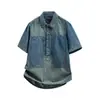 Camisa de Mezclilla de Marca de Moda Verano 2025 Alta Calidad Holgada Moda Juvenil de Verano Camisa Sencilla de Mezclilla de Manga Corta