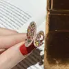 ¡Mariposa Súper Hada! Anillo de Mariposa de Doble Color con Incrustaciones de Diamantes de Gama Alta para Mujer, Moderno y Versátil, Diseño Abierto Personalizable, Ajustable