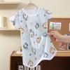 Pijama infantil de uma peça verão algodão puro fino roupa infantil de uma peça anti-chute roupa para ar condicionado camisola infantil para bebê menino e menina roupa de casa