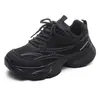Tênis Dad Shoes Espessos da Moda para Mulheres, Branco Versátil Respirável Que Aumenta a Altura Malha Casual 3010
