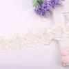 Ropa de bebé directa de fábrica accesorios encaje de perlas al por mayor color Organza de doble mariposa encaje con cuentas hecho a mano