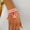 Pulseira de Contas Miçangas Empilhada com Pingente de Franja de Contas Bohemianas Mais Vendida Transfronteiriça com um Design Geométrico de Alta Qualidade