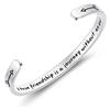 Pulsera de Acero Inoxidable de 6mm de Ancho Pulsera con Grabado Láser de Frases Personalizadas Regalo Conmemorativo para Cumpleaños Graduación Amistad Niña