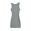 Vestido de Punto Acanalado sin Mangas de Cuello Redondo, Chica Atractiva Pura, Nuevo Estilo de Verano, Elegante Ajustado, Vestido Corto Bodycon Petite