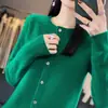 Nuevo Top Base para Mujer Ropa Exterior Transfronteriza Otoño/Invierno Tejido de Punto Manga Larga para Mujer Cardigan de Punto Redondo de Una Fila Andy Fleece