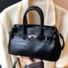 Bolso de Mano Nicho Nuevo 2025 para Mujer Patrón Cocodrilo Bolso Bandolera para Viajes de Negocios de Alta Gama Versátil Bolso Kelly Modelo de Moda