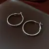 Pendientes de plata con circonita redonda en forma de C estilo europeo y estadounidense simples de viento frío pendientes de nicho pendientes de temperamento Joker para mujer al por mayor