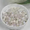 Cuentas Arcoíris Dingyi de 6 mm Cuentas de Resina de Rayas de Colores Electroplateadas Cuentas Sueltas con Agujero Pasante Cuentas Espaciadoras Pulsera DIY Accesorios de Joyería