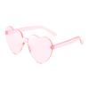 Gafas de sol de gelatina con forma de corazón de melocotón populares transfronterizas, gafas de sol de una pieza sin marco en forma de corazón europeas y americanas, gafas de moda al por mayor