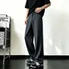 Calça masculina estilo americano de perna reta, nova versão coreana 2026, moderna, de alta qualidade, simples, solta, calça comprida casual para homens