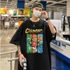 Playera de manga corta transfronteriza para hombre estilo coreano casual holgada calle hip hop cuello redondo estilo ins verano manga corta playera para pareja