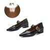Zapatos Mary Jane Puntiagudos Acolchados de Piel de Oveja para Mujer, Nuevo Estilo Primavera 2026 Zapatos Bajos de Piel, Zapatos de Salón Estilo Británico, Zapatos Retro para Mujer