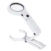 Alimentación externa USB seis luces LED soporte de mano doble uso lectura y lectura para personas mayores lupa multiusos 7x