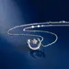 Collar Brillante de Estrella y Luna para Mujer, Colección Otoño 2026, Estilo Doble Uso, Lujo Ligero, Diseño Único, Cadena Chic para Clavícula, Disponible para Dropshipping