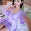 Novo pijama feminino de verão multicolorido, sexy, para meninas gordas, tamanho grande, seda gelada, duas peças, renda, roupa para casa, tipo estilingue