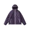 CTOSRCZ Moderna Casual Protección contra el Frío Cálida Chaqueta de Plumas de Invierno Hombres Mujeres Pareja Acolchado de Diamantes Abrigo con Capucha CD16