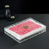 Caixa Longa Quadrada Transparente Loja de Hot Pot Prato de Floco de Neve e Gado Cozinha Criativa Japonesa Churrasco Prato de Gelo Sashimi Travessa de Frutos do Mar