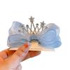 Tocados de Princesa Corona Accesorios para el Cabello con Lazo para Niños Niñas Corona Pequeña Niñas Pasador Azul Frozen Aisha