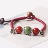Doce joia de cerâmica pulseira de contas pulseira fivela trançada estilo antigo longa 17CM adulto estudante presente feminino