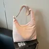 Bolsa transversal minimalista casual de nicho, bolsa tote de grande capacidade para o trabalho, cor sólida, estilosa, personalidade artística, bolsa de ombro único