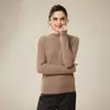 Nuevo Suéter de Cachemir Puro de Montaña Otoño e Invierno Cuello Alto Medio Suéter Pulóver Jacquard para Mujer Suelto Engrosado Camisa Base de Punto