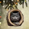Adornos de Árbol de Acrílico Nuevos Transfronterizos para Animales Colgantes de Árbol de Navidad Impresión Plana de Mapache Decoraciones Colgantes