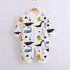 Mameluco para bebé algodón peinado hombres y mujeres Mameluco de manga larga para bebé primavera y otoño estampado pijama de una pieza ventas directas de fábrica