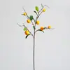 Galhos de laranjeira artificial de alta qualidade para decoração de paisagismo de casa, hotel e jardim, flores artificiais e ornamentos de plantas verdes