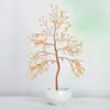 Adornos de grava de árbol de cristal natural, árbol de cristal, decoración creativa para el hogar y la oficina, manualidades, cuenco pequeño blanco con fondo en forma de árbol.