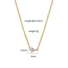 Collar de Acero de Titanio Acero Inoxidable para Mujer, No se Desvanece, Circonita Engastada en Garras, Acero de Titanio Transfronterizo Chapado en Oro de 18K Collar No Desvanecible