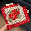 Pañuelo de Seda 70 Cuadrado Moda Coreana de Alta Gama Versátil Profesional Seda Sintética Pequeño Pañuelo de Cuello Estampado Retro Pañuelo de Seda para Mujer