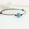 Pulseira Pequena Clara para Casal Estilo Mori Pedra de Areia Azul Corda Estilo Mori Simples Versátil Presente Comemorativo Joia