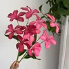 Orquídea Chama Artificial 3D Parede de Fundo Arranjo de Flores Decoração Casamento Roxo Bauhinia Orquídea Chama Flores Artificiais Falsas