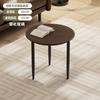 Mesa de centro minimalista de lujo de alta gama para sala de estar, mesa auxiliar redonda de vidrio con veta de madera para apartamento pequeño, mesa redonda de hierro simple para balcón