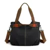 Bolso de Hombro Vintage de Moda Bolso de Mano de Gran Capacidad Bolso de Lona Sencillo y Versátil para Mujer Bolso de Mujer