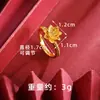 Collar Dorado de Larga Duración y Resistente al Desgaste con Diseño de Loto, Nuevos Aretes y Anillos de Estilo Chino de Verano para Mujer, Joyería de Cobre Dorado Imitación de Alta Gama