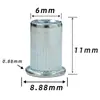 Tuerca remachable Cabeza plana Patrón vertical Moleteada Zinc plateado Tuerca remachable Agujero pasante Tapa de tracción Tuerca de tracción Tirar M3M6M8