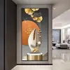 Pintura de Porcelana de Cristal Suspensa para Hall de Entrada, Pintura Decorativa com Toque de Luxo, Design de Veado Leve de Luxo para Corredor e Hall, Decoração de Casa, Fornecido Exclusivamente pela Empresa