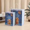 Saco de Papel Kraft Papai Noel Transfronteiriço Sacola Criativa Personalizada para Embalagem de Presente Sacola de Compras Manual para Doces de Festa Atacado