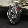 Comércio Exterior Transfronteiriço Atacado Retro Punk Tendência Masculino Animal Leopardo Diamante Titânio Aço Masculino Pingente Personalidade Hip Hop Colar