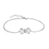 Pulsera de Plata de Ley 925 con Lazo Hueco para Mujer, Accesorio de Joyería de Pulsera de Zirconia Estilo de Alta Gama de Nicho