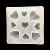 Material para joias DIY Molde de silicone de epóxi de cristal Resina Espelho translúcido em forma de coração Amor tridimensional