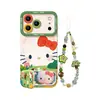 Adequado para Apple 18Promax Gato da Pradaria Gato Kt Suporte com Cordão para iPhone Capa Macia e Rígida Personalização UV