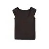 Camiseta de manga corta con cuello en U grande para mujer, estilo nuevo 2026, corte ajustado, diseño único, top de punto adelgazante