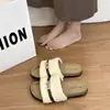 Pantuflas esponjosas estilo hada 2026, sandalias sin cordones antideslizantes de otoño e invierno, nuevo diseño de punta abierta moderno y hermoso para mujer