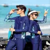 Traje de Banho Novo Estilo Coreano para Casal, Roupa de Banho para Fonte Termal Dividida, Tamanho Grande, Emagrecedor, Manga Longa para Fonte Termal, Roupa de Banho de Praia