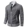 Cárdigan de otoño e invierno para hombre transfronterizo, top de punto, chaqueta con cuello alto, suéter grueso y cálido con forro polar de corte ajustado para hombre