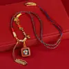Cuerda Trenzada de Xizang Lanyard Elegante para Thangka Cuerda con Colgante de Cera de Abeja y Cinabrio Cuerda de Collar de Buda Cuerda de Colores Tejida a Mano